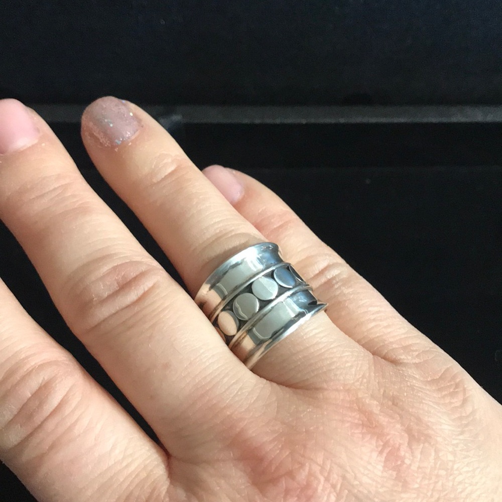 Last one! NEW Sterling silver wide ring size 5.5